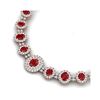 Image 2 : 45.69 ctw Ruby & VS Diamond Necklace 18K Rose Gold