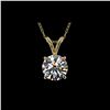 Image 1 : 1 ctw Certified Quality Diamond Solitaire Necklace 10K Yellow Gold