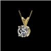 Image 2 : 1 ctw Certified Quality Diamond Solitaire Necklace 10K Yellow Gold