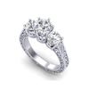 Image 1 : 2.01 ctw VS/SI Diamond Solitaire Art Deco 3 Stone Ring 18K White Gold