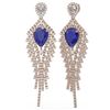 Image 2 : 11.22 ctw Sapphire & Diamond Earrings 18K Rose Gold