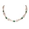 Image 1 : 38.89 ctw Emerald & Diamond Necklace 18K Rose Gold