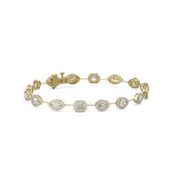 6.31 ctw Mix Cut Diamonds Designer Bracelet 18K Yellow Gold