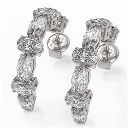 4.16 ctw Oval Cut Diamond Designer Earrings 18K White Gold