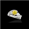 Image 1 : 2.26 ctw Certified SI Intense Yellow Diamond Bypass Ring 10K White Gold