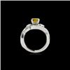 Image 2 : 2.26 ctw Certified SI Intense Yellow Diamond Bypass Ring 10K White Gold