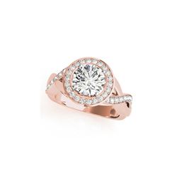 1.75 ctw Certified VS/SI Diamond Halo Ring 18K Rose Gold