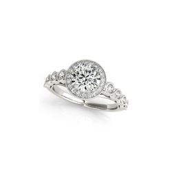 1.05 ctw Certified VS/SI Diamond Halo Ring 18K White Gold