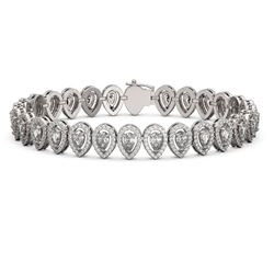 12.2 ctw Pear Cut Diamond Micro Pave Bracelet 18K White Gold