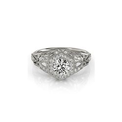 1.4 ctw Certified VS/SI Diamond Halo Ring 18K White Gold