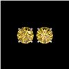 Image 1 : 2.50 ctw Certified Intense Yellow Diamond Stud Earrings 10K White Gold