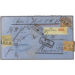 GERMAN STATES: NORTH CONFEDERATION Registered envelope to Meerane