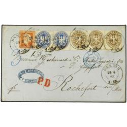 GERMAN STATES: PRUSSIA Cover from Danzig to Rochefort, France