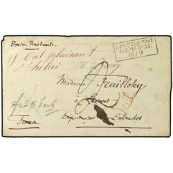 GERMANY Stampless envelope written from Coulommiers