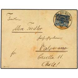 GERMAN EAST AFRICA Cover to VALPARAISO, Chile