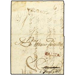 ARGENTINA SALTA a CORDOBA y reexpedida a BUENOS AIRES