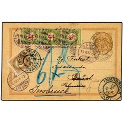 AUSTRIA  2kr brown stationery card used to Poste Restante