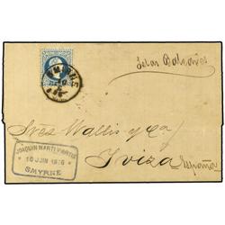 AUSTRIAN LEVANT Entire letter from Smyrna to IBIZA