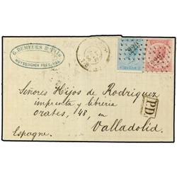 BELGIUM Entire letter from Huyssingen to Valladolid, SPAIN