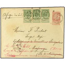 BELGIUM 10 c. carmine postal stationery envelope