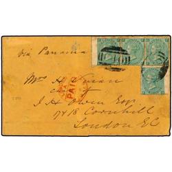 CHILE Cover endorsed ´Via Panama´ to LONDON 