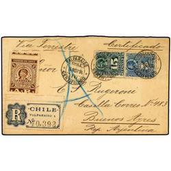 CHILE Registered/AR cover to BUENOS AIRES