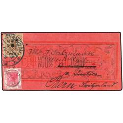 CHINA over to SWITZERLAND bearing Dowager 8 c./ 6 c