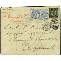 CHINA Combination cover to HMS Argonaut of Clarence Squadron,