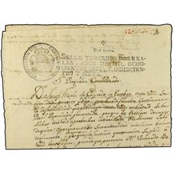 COLOMBIA CALY. Documento sobre PAPEL SELLADO