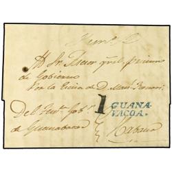 CUBA Envuelta sin fechar de GUANAVACOA a LA HABANA