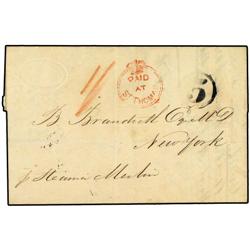 DANISH WEST INDIES Entire to NEW YORK showing fine Crowned circle