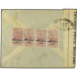 ETHIOPIA Cover to Paris franked on reverse with April 1917 ½g. rose red