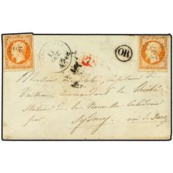 FRANCE Cover addressed to the Captain of the ship THISBE