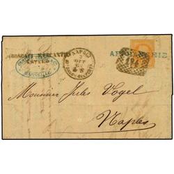 FRANCE MARSELLA a NAPOLES. 40 cts. naranja.