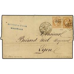 FRANCE Entire letter to LYON franked by Bordeaux