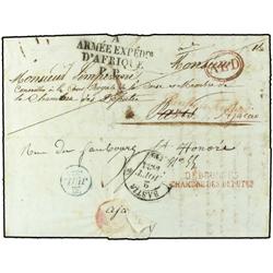 ALGERIA Folded letter from ALGERIA, sent to PARIS