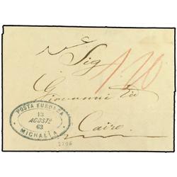 EGYPT Pre-stamp envelope to Cairo 