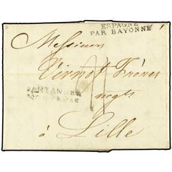 GAUDELOUPE POINTE-A-PITRE a FRANCIA. Carta entrada por España