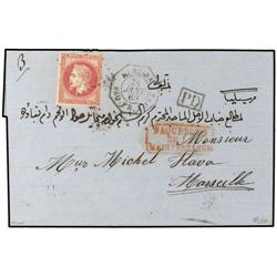 FRENCH LEVANT Cover to MARSEILLE franked by 1868