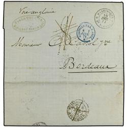 MARTINIQUE BRITISH POST OFFICE. Stampless envelope