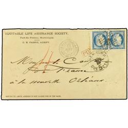 MARTINIQUE BRITISH POST OFFICE. Envelope to New Orleans,