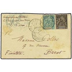 MARTINIQUE Military mail envelope to France