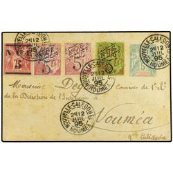 NEW CALDENIA Postal stationary envelope 5 c green