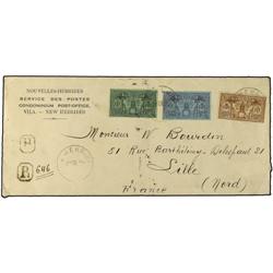 NEW HEBRIDES Registered cover from Port Vila to Lille