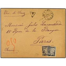 REUNION Stampless cover to Paris