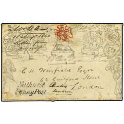 GREAT BRITAIN Mulready envelope one penny
