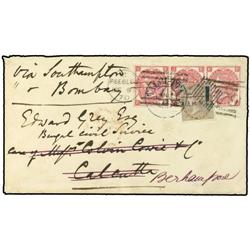 GREAT BRITAIN Cover endorsed ´Via Southampton & Bombay´ 