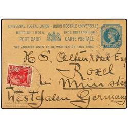 ADEN India 1a blue stationery card