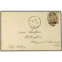 BASUTOLAND Envelope to Wellington, Cape Colony