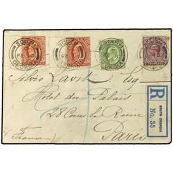 FALKLAND Registered cover to Paris